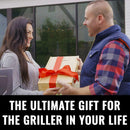 Grillaholics Premium BBQ Grill Tools – The Ultimate Grilling Gift for Dad - Luxury 4-Piece Barbecue Utensils Grill Set with Wooden Gift Box by GreenHaven Gardens