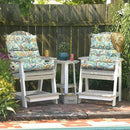 LVTXIII Outdoor Seat/Back Chair Cushion Patio Tufted High Back Cushion, Seasonal Replacement Rocking Chair Cushion with Ties (22” W x 20D”, Set of 2, Flower Blue) by GreenHaven Gardens