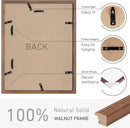 11x14 Picture Frame Set of 4 Natural Solid Walnut Photo Frames with 8x10 Removable Mat Wall Hanging Large Handcrafted Frame with HD Plexiglass Wall and Tabletop Display Large Poster Frame by CozyNest Decor