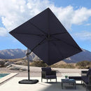 PURPLE LEAF 8.2' X 11.5' Tilting Patio Umbrella with Base Outdoor Cantilever Swivel Rectangle Umbrella Aluminum Offset Umbrella with 360-degree Rotation for Garden Deck Pool Patio Navy by GreenHaven Gardens