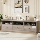 IDEALHOUSE 70in TV Stand for TVs up to 80", Mid Century Modern Entertainment Center with Storage Drawer and Open Shelves, TV Console Media Cabinet for Living Room, Bedroom, Rustic Gray by CozyNest Decor