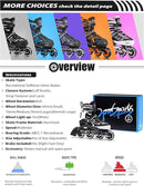 2PM SPORTS Vinal Girls Adjustable Flashing Inline Skates, All Wheels Light Up, Fun Illuminating Skates for Kids Men Adult Women and Boys by TinyTreasures Baby Boutique
