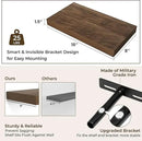 RICHFOCUS 16Inch Floating Shelves for Wall 2 Pack Shelves for Bedroom|Kitchen|Bathroom Wall Mounted Rustic Wood Floating Shelf with Invisible Brackets for Books|Storage|Decor, Walnut by CozyNest Decor