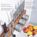 Premium 16 inch Magnetic Knife Holder for Wall with 2x Storage & Charming Wood - Knife Magnetic Strip, Under Cabinet Magnet Knives Storage - Magnet Strip Rack Kitchen Utensil Holder Organizer Tool by CozyNest Decor