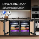 24 Inch Beverage Refrigerator, 5.2 Cu. Ft. Drink Refrigerator with Glass Door, 200 Cans Under Counter & Freestanding Drink Fridge, Reversible Door, Built-In Beverage Cooler for Kitchen, Bar or Office. by CozyNest Decor