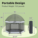 Pamo Babe Baby Playpen with Sun Protection Canopy - Indoor & Outdoor Play Yard for Babies and Toddlers - Baby Tent with Zipper Door by TinyTreasures Baby Boutique