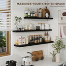 48 inch Floating Shelves for Wall Large Wall Mounted Shelves with Invisible Brackets, Black Long Shelves for Bathroom, Living Room, Kitchen, Office, 48x9.1 inch deep Set of 2 by CozyNest Decor