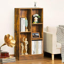 LEYAOYAO 5 Cube Mid-Century Modern Brown Wood Bookcase, 3 Tier Storage Organizer Shelf, Rustic Display Cabinet for Bedroom, Living Room, Office by CozyNest Decor