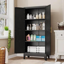 61" H Metal Kitchen Pantry Storage Cabinet, Freestanding Cupboard with 2 Doors and 3 Adjustable Shelves, Standing Storage for Kitchen, Bathroom, Garage, Dinning Room or Utility Room（Black） by CozyNest Decor