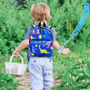 Accmor Toddler Backpack Leash with Anti Lost Wrist Link, Cute Mini Child Walking Harnesses Keep Kids Close Back Pack Rope Tether Rein for Baby Boys (Blue/Dino) by TinyTreasures Baby Boutique