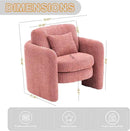 Chenille Accent Armchair Oversize Upholstered Barrel Comfy Modern Round Lounge Sofa Chair with Pillow Cozy Reading Chairs for Apartment,Office,Living Room,Dining,Makeup,Club,Pink 2SET by CozyNest Decor