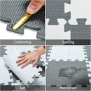 qqpp EVA Rubber 18 Tiles Interlocking Puzzle Foam Floor Mats - Baby Play Mat for Playing | Exercise Mat for Home Workout. Black. QC-Db18N by TinyTreasures Baby Boutique