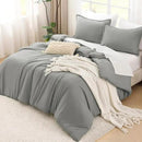 Litanika Comforters Medium Gray King Size, 3 Pieces Lightweight Solid Bedding Set & Collections, All Season Fluffy Bed Set (104x90In Comforter & 2 Pillowcases) by CozyNest Decor
