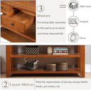 Solid Wood Console Table Entryway Table with Storage Drawers and Bottom Shelf Sofa Table for Entry Hallway Foyer Sofa Couch Table,Fully Assembled (48.8" Brown) by CozyNest Decor