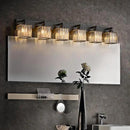 Modern Black Crystal Bathroom Vanity Light - 6-Lights Wall Light Fixtures by CozyNest Decor