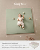 Blissful Diary Vegan Leather Baby Play Mat, 47x47 Thicken Foam Cushioned & Waterproof Playpen Mat for Infants and Toddlers, Stylish and Just Wipe-Clean Playmat for Baby Play on Floor, Light Green by TinyTreasures Baby Boutique