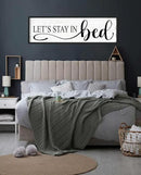 Let's Stay in Bed Wall Decor: Family Bedroom Signs Wall Decor Above Bed Framed Modern Farmhouse Rustic Wall Signs Hanging Plaques Master Bedroom Aesthetic Minimalist Wall Art 12" x 40" by CozyNest Decor