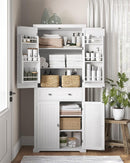 VASAGLE Pantry Cabinet, 71.7-Inch High Freestanding Tall Cupboard Storage Cabinet with a Drawer, 2 Cabinets, 4 Adjustable Shelves, 6 Door Shelves, for Living Room, Kitchen, White UBBC561P31V2 by CozyNest Decor