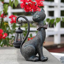 Whimsical Outdoor Cat Statues with Solar Garden Lantern:Cat Garden Statues for Outside Fall Decor Clearance,Outdoor Figurine for Yard Art Lawn Ornaments Patio Balcony Home House - Birthday Gifts by CozyNest Decor