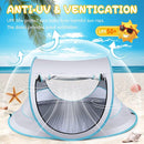 Baby Beach Tent,Large Pop Up Beach Tent Sun Shade for Beach,Portable Baby Travel Tent with Mosquito Net,Indoor Baby Play Tent,UPF 50+ UV Protection Sun Shelters for Infants by TinyTreasures Baby Boutique