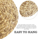 7 Pack Boho Wall Basket Decor - Seagrass Rattan Wicker Wall Decor Round Handmade Hanging Rustic Flat Elegant Wall Art for Farmhouse Living Rooms Bedrooms Display Table Settings Kitchen Home by CozyNest Decor