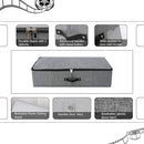 2PCS Foldable Under Bed Storage Box with Plastic Support Liner, Handles, Zipper lid, Blankets Clothes Comforters Storage Bin Organizer for Bedroom and Closet, 29×15×7inch, Black Grey by CozyNest Decor