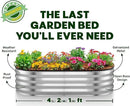 Galvanized Raised Garden Beds Outdoor // 4×2×1 ft (2-Pack) Planter Raised Beds for Gardening, Vegetables, Flowers // Large Metal Garden Box (Silver) // Patented Tool-Free Design by GreenHaven Gardens