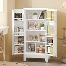 51" Metal Kitchen Pantry Cabinet, Storage Cabinets with 2 Door and 3 Adjustable Shelves, White Freestanding Food Storage Cabinet, Steel Cupboard for Kitchen Dinning Room by CozyNest Decor