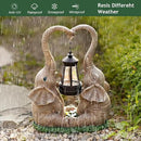 Elephant Statue Easter Garden Decor with LED Solar Lights-Set of 2 Good Luck Elephant Outdoor Statue Christmas Decorations for Yard Patio,Porch,Home -Mothers Day Gifts for Women, Mom, Grandma by GreenHaven Gardens