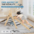 BlueWood 10-in-1 Pikler Triangle Set, Toddler Climbing Toys Indoor, Montessori Climber, Baby Jungle Gyms with Arch, Extra Rope Ladder & Footprint Balance Beam - Grey Twilight by TinyTreasures Baby Boutique