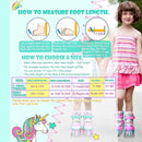 4-Pejiijar Rainbow Unicorn Kids Roller Skates for Girls Toddler Ages 2-4 5-8 8-12,Adjustable Roller Shoes with Luminous Wheels for Birthday Xmas Gifts by TinyTreasures Baby Boutique
