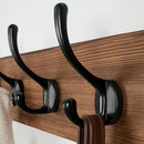 Dseap Wall Mounted Coat Rack: 38-1/4" Long, Patented, Heavy-Duty, 10-Double-Hooks Wooden Hanger Rail for Winter Coats, Hat, Jacket, Clothing - Natural & Black by CozyNest Decor