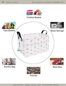 Rectangular Folding Laundry Basket,waterproof Canvas Basket,gift basket,Suitable for children's room,Office,Clothes,Toys Storage (Pink Arrow) by TinyTreasures Baby Boutique