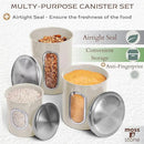 Moss & Stone 3-Piece Beige Canisters Sets For The Kitchen, Airtight Canister Set With See Through Window, Storage Jars for Coffee Container, Tea Organizer & Sugar Canister, Beige Kitchen Canisters by CozyNest Decor