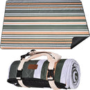 Waterproof Picnic Blanket 80" x 80" in Portable with Carry Strap for Beach Mat or Family Outdoor Camping Party, Park Blanket for Grass Park Hiking Travel Concerts (Dark Green&White&Orange, 80" x 80") by TinyTreasures Baby Boutique