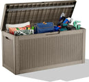 60 Gallon Resin Deck Box, Lockable Outdoor Storage Box for Patio Cushions Storage Furniture,Garden Tools, Pool Supplies, Weatherproof and UV Resistant (Grey Rattan) by GreenHaven Gardens