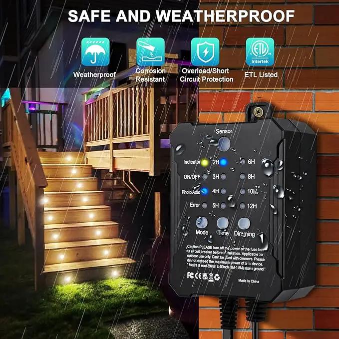 SMY Lighting Dimmable LED Deck Lights with Timer and Photocell Sensor and Protecting Shell φ32mm,20Pack Outdoor LED Smart Deck Lighting IP67 Waterproof for Garden,Yard Stair, Patio, Floor Decoration, photo 6 of 7