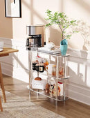 Clear Bookshelf, Acrylic Bookcase with Open Book Shelf Console Table for Entryway Office Living Room Bedroom (3 Tier Clear) by CozyNest Decor