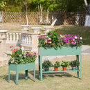 Raised Garden Bed, Elevated Planter Green Metal Plant Box with Legs Standing Garden Stand Drainage Holes Green (Green 40" L x 11" W x 31" H) by GreenHaven Gardens