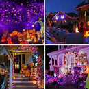 2PK 100 LED Purple and Orange C9 Halloween Lights Indoor Outdoor, Extendable 98FT C9 String Lights with 13 Modes & Timer, Waterproof Plug in Halloween Decorations for Tree Patio Fall Party Garden by CozyNest Decor