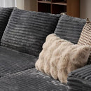 ovios 104" Cloud Sectional Couch with L-Shape Chaise,Modern Modular Sofa with Deep Seat, Upholstered Couches for Living Room Bedroom,No Assembly Required, Grey (Plush Corduroy Fabric) by CozyNest Decor