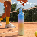 Insulated Water Bottle with Straw Stainless Steel Water Bottle, Leak-Proof, BPA-Free, Double Wall Vacuum Keeps Cold for 24 Hours for Sports, Travel, School (26 oz, Sunny Breeze) by CozyNest Decor