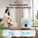 Dreo 6L Top Fill Humidifiers for Bedroom, 60H Runtime 28 dB Quiet Supersized Cool Mist Air Humidifiers for Large Room, Baby Nursery, Plant, Indoor, Night Light, Easy to Clean, Precise Humidity Control by TinyTreasures Baby Boutique