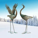 chisheen Crane Garden Statues Outdoor Metal Heron Yard Art Crane for Garden Sculptures Patio Lawn Ornaments,Set of 2 by GreenHaven Gardens