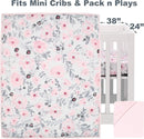 Bedtime Originals Blossom Pink Watercolor Floral 3-Piece Mini Crib Bedding Set by TinyTreasures Baby Boutique