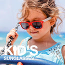 RIVBOS Kids Sunglasses Polarized UV Protection Flexible Rubber Glasses Shades with Strap for Boys Girls RBK004 by TinyTreasures Baby Boutique