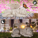 WONDER GARDEN Sleeping Dog Angel Statue with Solar Light - Pet Memorial Stone, in Memory of Dog, Marker Tribute Statues, Resin Guardian Angels, Bereavement Gift by CozyNest Decor
