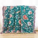 Boho Throw Blanket for Bed,100% Ultra Cotton Soft Breathable Bed Throw Floral Printed Farmhouse Decor Rustic Bed Throws for Couch Sofa Quilt White Flowers 60" x 80" by CozyNest Decor