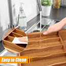 Bellsal Large Premium Acacia Wood Silverware Organizer - Expandable Utensil Drawer Organizer - 17"x19.6" Utensil Holder and Cutlery Tray with Grooved for Kitchen Flatware Utensils(7-9 Slot, Acacia) by CozyNest Decor