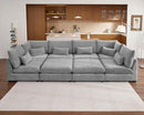 Oversized Modular Sofa, Extra Deep Cloud Chenille Sectional Couch with Ottoman Chaise, Fluffy Chenille 8 Seater Sofa Bed for Living Room, Villa (Sofa Bed 8 Seater, Chenille Grey) by CozyNest Decor